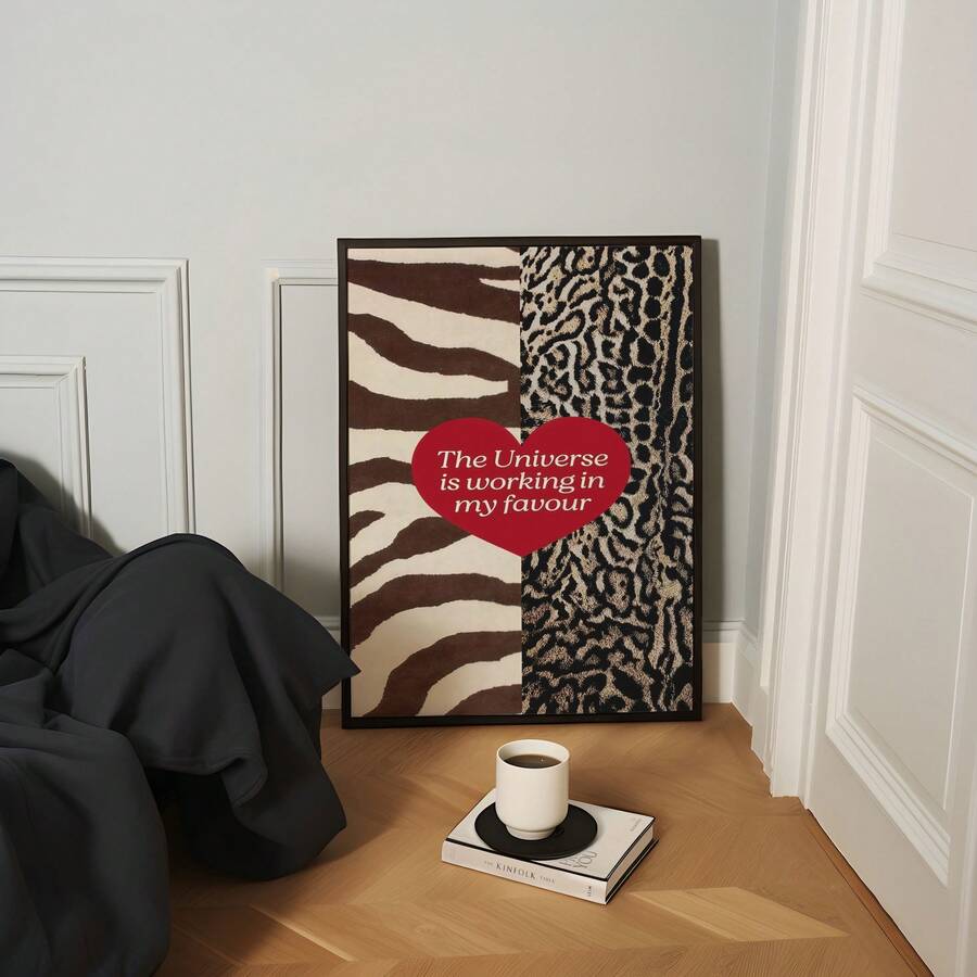 Zebra & Leopard Stockholm Minimalist Y2K Cheetah Canvas Poster 