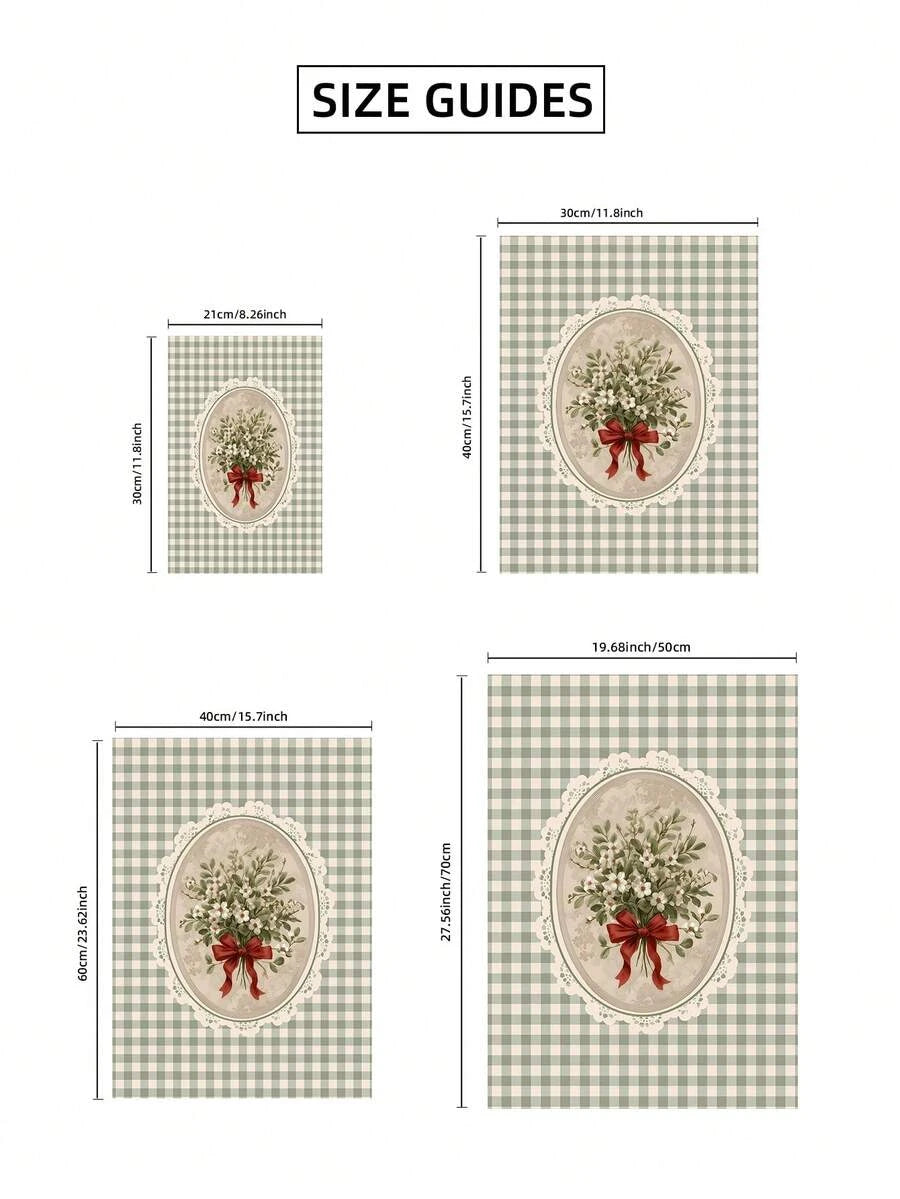 Add cozy holiday charm with a vintage Christmas botanical floral Canvas Poster, perfect for farmhouse interiors, plaid accents, and festive walls.