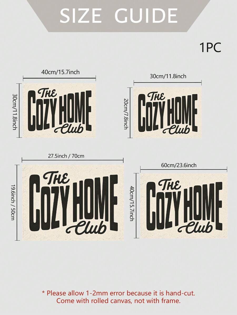Retro Vintage "The Homebody Club" Typography Quote Canvas Poster