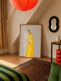 1-2Pcs Cute Cartoon Fruit Whimsical Reading Pear & Banana Illustration Canvas Poster 