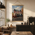 Funny Victorian Dapper Gentleman Turkey Family Portrait Thanksgiving Canvas Poster 