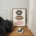 Modern Fashion Kiss Lip Print Aesthetic Canvas Poster 