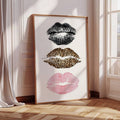 Modern Fashion Kiss Lip Print Aesthetic Canvas Poster (