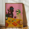 Vintage Humorous Dog Retro Eclectic Dopamine Canvas Poster
