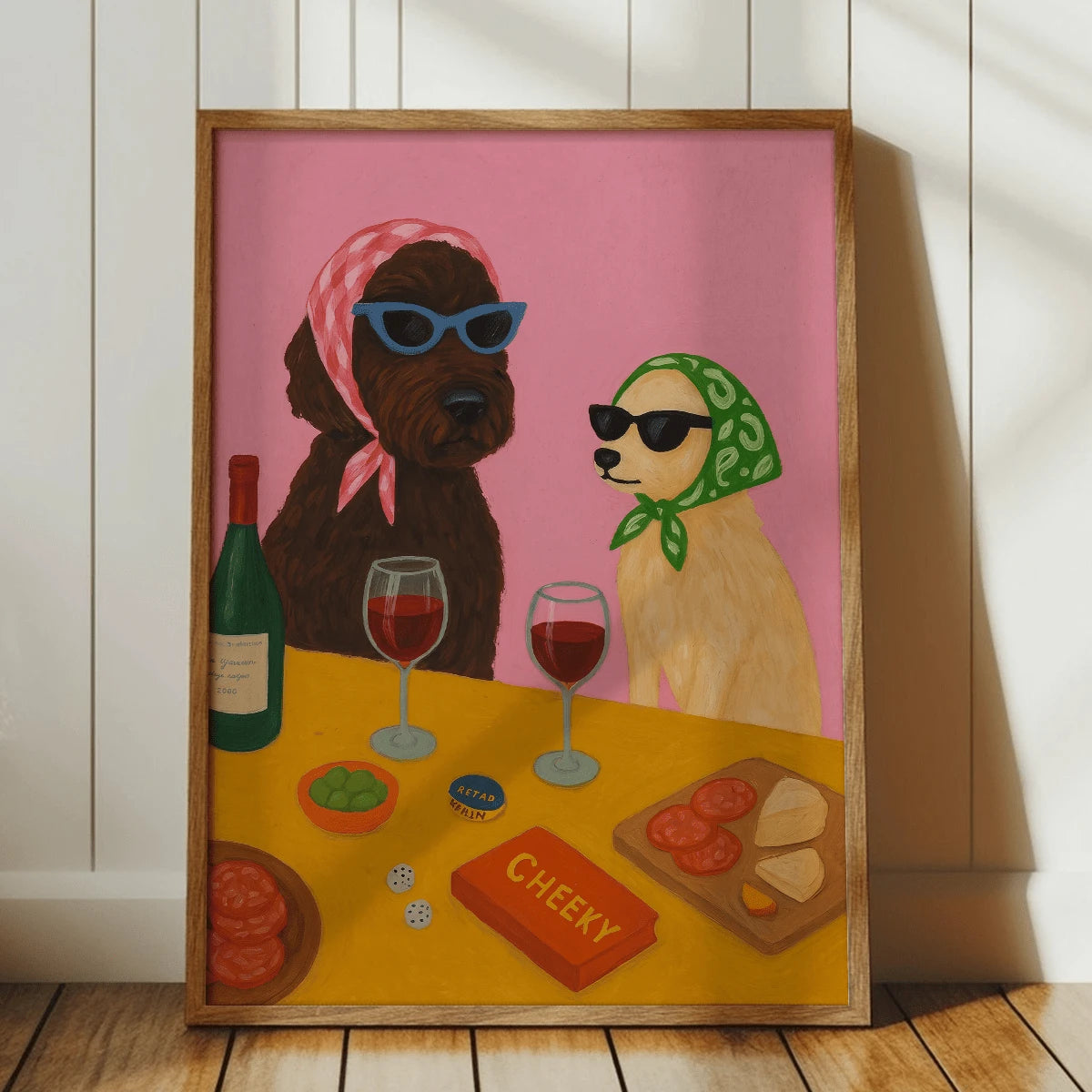 Vintage Humorous Dog Retro Eclectic Dopamine Canvas Poster
