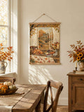 Vintage Thanksgiving Turkey Farmhouse Rustic Autumn Window Scene Canvas Poster