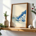Mediterranean Sketch Seaside Village Greek Island Nautical Canvas Poster