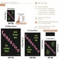 Size and product details guide for framed or unframed lyric canvas in multiple dimensions
