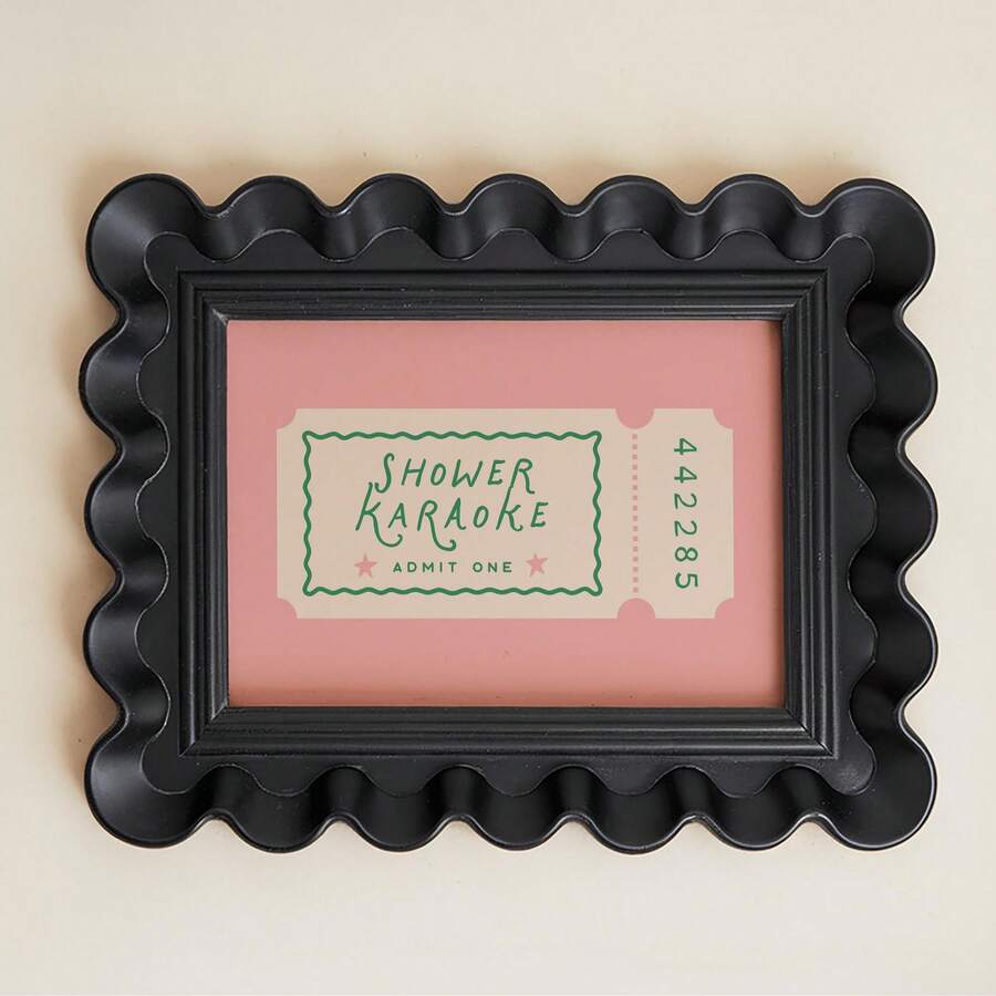 Vintage Pink & Green Shower Karaoke Ticket Funny Bathroom Canvas Poster 