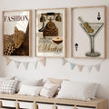 Frameless Vintage Leopard Print Wall Sticker Set – 3 Posters, Y2K Fashion Posters, Leopard Print, Beautiful Dorm And Apartment Decor, Leopard Print Wall Stickers - Canvas Wall Decor, Popular Farmhouse Style Canvas Posters