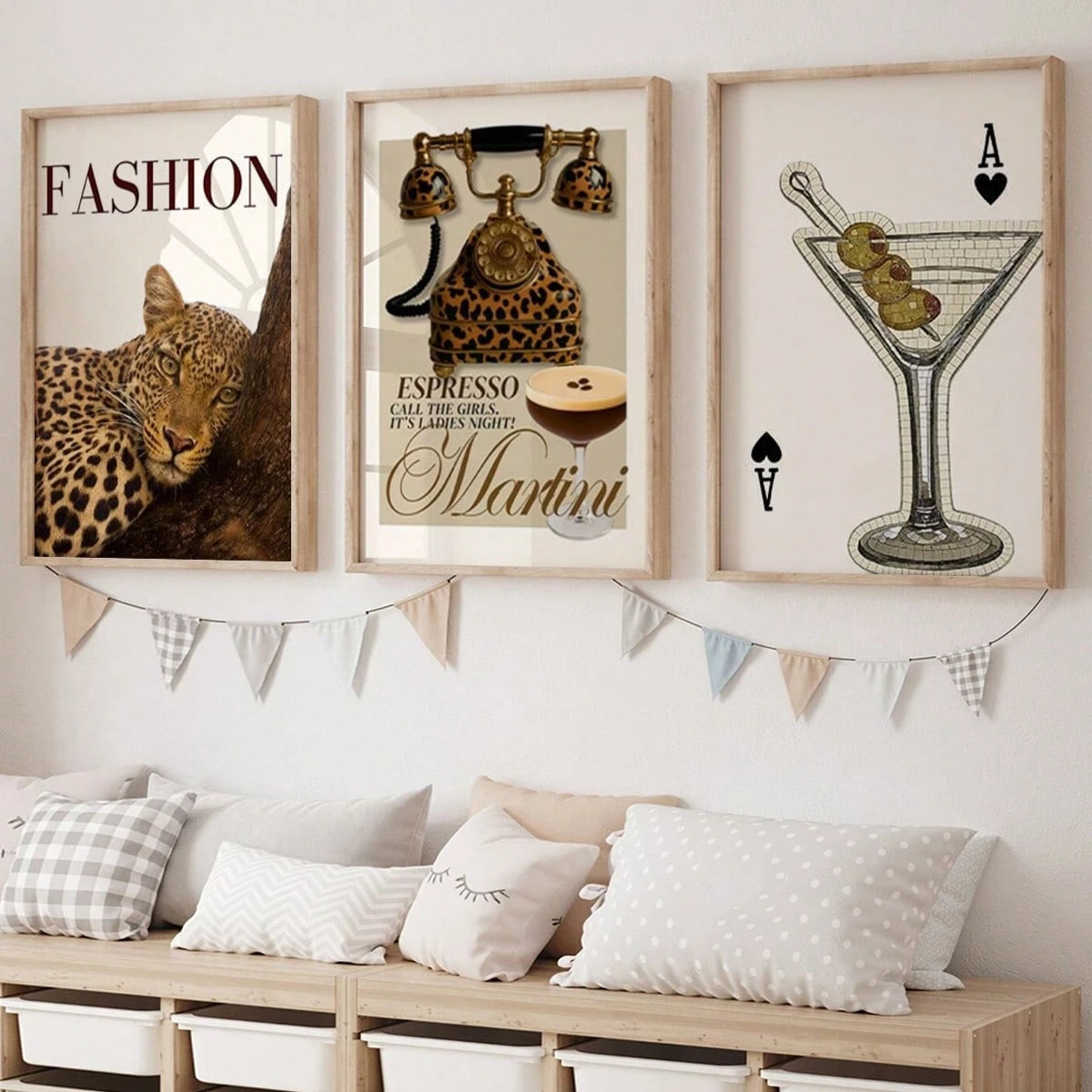 Frameless Vintage Leopard Print Wall Sticker Set – 3 Posters, Y2K Fashion Posters, Leopard Print, Beautiful Dorm And Apartment Decor, Leopard Print Wall Stickers - Canvas Wall Decor, Popular Farmhouse Style Canvas Posters