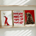 3-Piece Frameless Wall Art Decor Set, 3 Canvas Posters Frameless Prints, Cheetah Leopard Print Magazine Style Painting Art, Art Micro-Spraying, Zebra High Heels Lucky Ball Billiards, Bedroom Closet Living Room Decoration