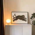 Vintage Running Leopard Luxury Fashion Boho Cheetah Canvas Poster 