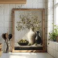 Vintage Olive Tree Still Life Botanical & Vase Canvas Poster