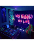 Enhance your home decor with our 1pc No Music No Life Tapestry. This unique tapestry adds style and personalization to any room. Designed with a simple quote, it will inspire and add character to your space. Made of high-quality fabric, it's durable and easy to hang. Perfect for music lovers, this tapestry brings a touch of personality to your home.