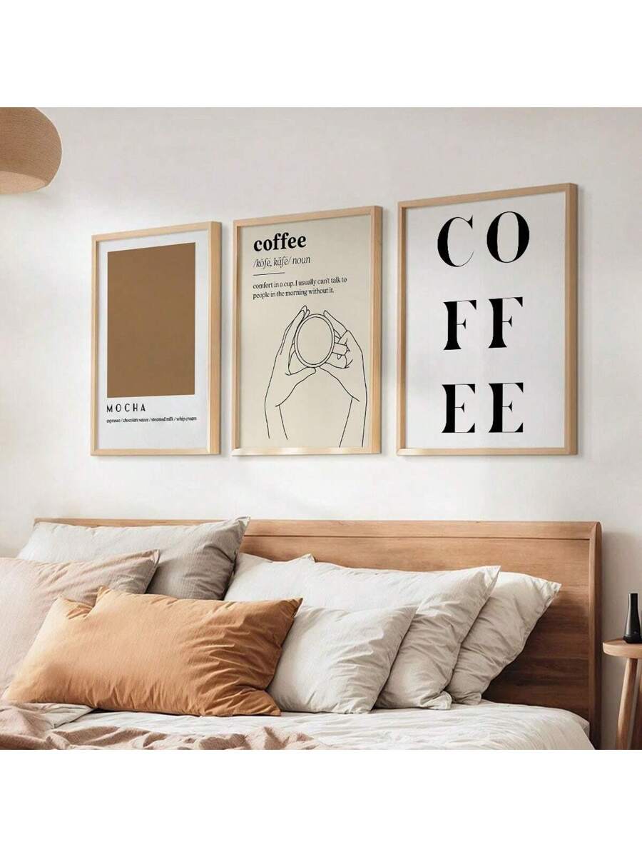This 3-piece canvas wall art set features a modern art deco coffee theme, perfect for adding a touch of sophistication to any home or office décor. With its sleek design and high-quality materials, it is sure to elevate any space while also providing a unique and stylish focal point. Create a warm and inviting atmosphere with this beautiful and functional set.