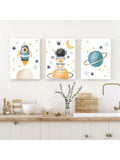 Elevate your space with this 3-piece canvas wall art set featuring detailed astronaut and planet designs. Perfectly suited for nurseries, living rooms, or offices, these prints bring a sophisticated cosmic touch that inspires curiosity and imagination. Crafted with high-quality materials, each piece offers vibrant colors and lasting durability, making it an ideal choice for enhancing any room’s ambiance with a professional, space-themed aesthetic.