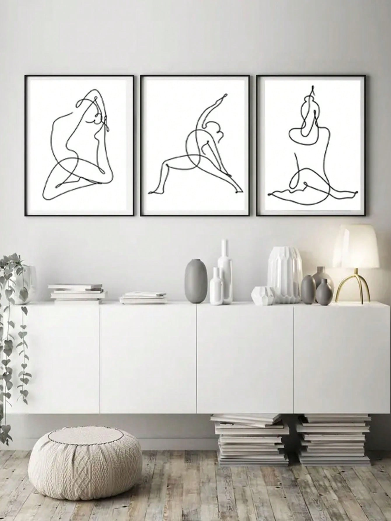Enhance your home gym and wellness space with our 3-piece Yoga Wall Art Set. These inspirational canvas posters feature expertly designed yoga poses to inspire and motivate your practice. Made with high-quality materials, they are the perfect addition to your personal wellness sanctuary.
