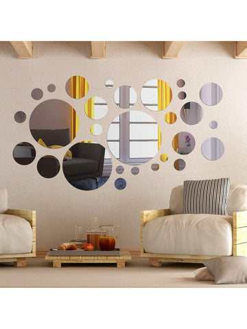 Upgrade your home or office decor with our 30-piece silver round acrylic geometric mirror wall stickers. Made with high-quality, removable materials, these stylish stickers are a modern and versatile addition to any room. With a sleek and reflective surface, they add a touch of sophistication and depth to your space.