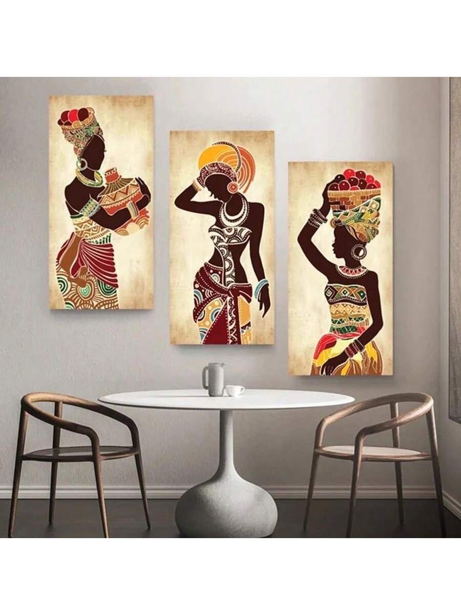 Elevate your living space with the stunning 3pcs African Woman Printed Canvas Poster. These beautiful pictures for bedroom and living room wall decor feature vibrant prints of African women, bringing culture and color to any room. Made with high-quality materials, these posters are a great addition to your home decor.