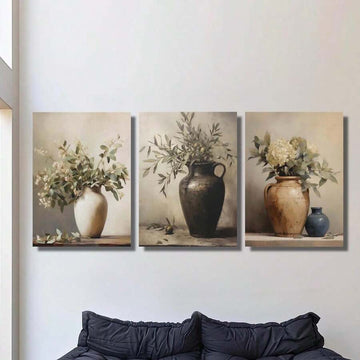 Vintage vase branches framed wall art