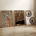 3pcs Wall Art Decor Set, 3 Canvas Posters Unframed Prints, Cheetah Leopard Print Magazine Style Painting Art, Zebra High Heels Lucky Ball Billiards, Bedroom Closet Living Room Decoration