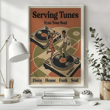 70s Disco Funk & Soul Retro Style Waterproof Canvas Poster