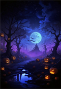 This canvas poster features a spooky Halloween night scene complete with a full moon. The high-quality print captures the eerie atmosphere of the holiday, making it the perfect addition to any Halloween-themed decor. Expertly printed with vivid colors, this poster is sure to bring a touch of spooky fun to any space.