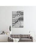 Introducing our Abstract Body Stripe Canvas Painting, the perfect addition to any stylish woman's bedroom. The bold stripes and abstract design make for a unique and modern piece of wall art. Elevate your bedroom decor with this sophisticated and eye-catching painting.