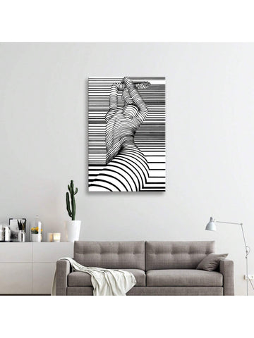 Introducing our Abstract Body Stripe Canvas Painting, the perfect addition to any stylish woman's bedroom. The bold stripes and abstract design make for a unique and modern piece of wall art. Elevate your bedroom decor with this sophisticated and eye-catching painting.