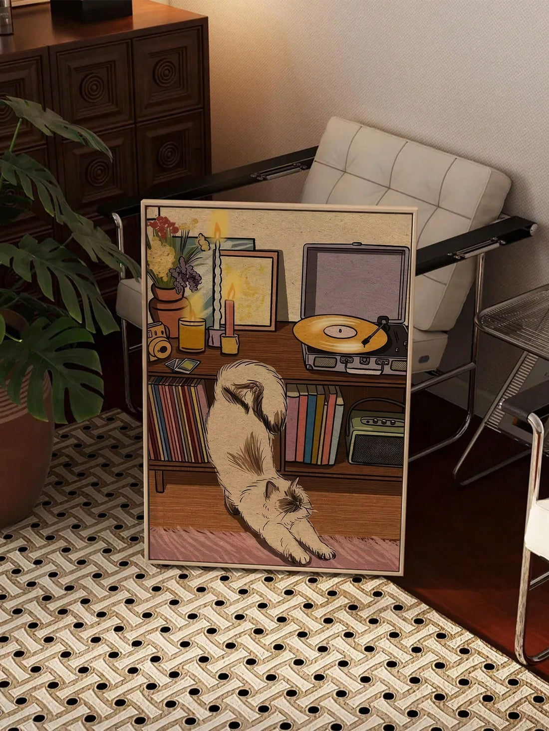 Elevate your space with this Abstract Cat Canvas Poster, a sophisticated choice for cat lovers who appreciate modern art. This unframed wall decor features an inventive abstract design that adds subtle personality to any room. Perfect for creating a focal point or complementing existing decor, it offers versatile styling potential without the constraints of framing. Crafted to inspire a refined aesthetic, this poster transforms walls into contemporary expressions of your passion for felines.