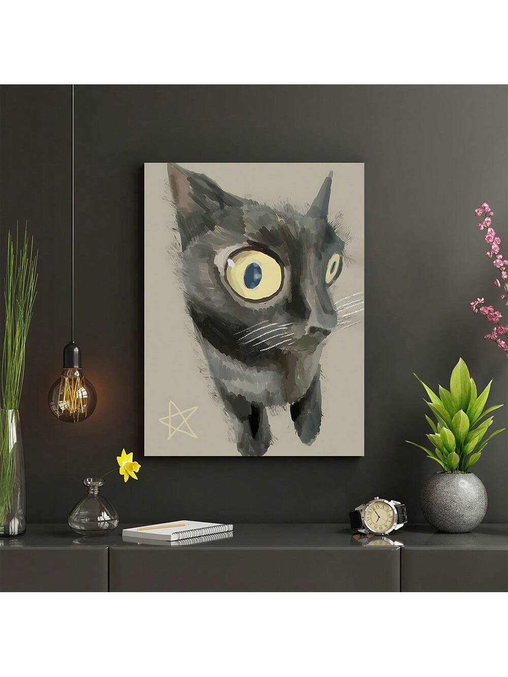 Add a unique touch to your space with our Abstract Cat Canvas Poster. With its playful design and high-quality canvas material, it is the purr-fect addition to any room. Perfect for cat lovers and interior design enthusiasts alike, this poster is sure to bring life and character to your home.