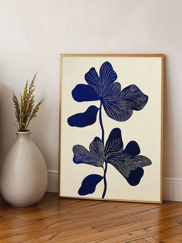 Abstract Line Floral Window Shadow Minimalist Plant Canvas Poster