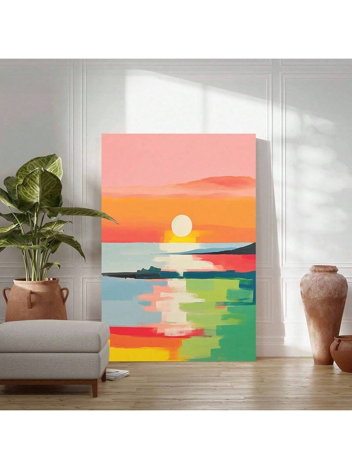 Elevate your living space with this Abstract Sunset Wooden Framed Canvas Art, a sophisticated piece designed to bring warmth and tranquility to any room. The carefully crafted wooden frame complements the rich, muted tones of the sunset-inspired canvas, making it an ideal aesthetic addition for autumn and winter interiors. Its timeless design enhances home ambiance while serving as a thoughtful, stylish gift for seasonal decor enthusiasts. Perfect for creating a cozy, inviting atmosphere throughout the cold