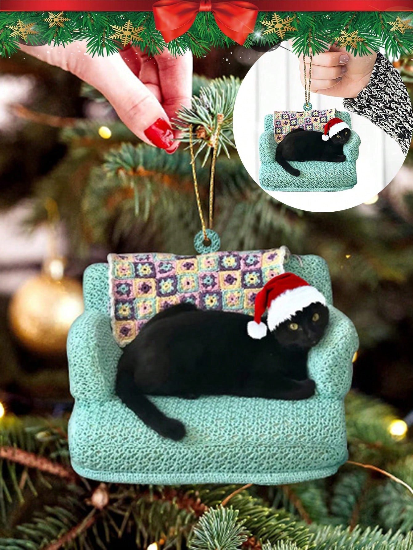 This Adorable Black Cat Acrylic Pendant is the perfect addition to your Halloween and Christmas decor. Made with high-quality acrylic, it features a cute black cat design that will add a touch of charm to any room. Its versatile design makes it perfect for both holidays and everyday use.