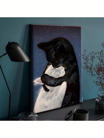 This sweet canvas poster features lovely cats in a loving embrace, perfect for adding a touch of cuteness to any nursery decor. Made with durable and high-quality materials, this wrapped canvas will not only add charm to your space, but also stand the test of time.