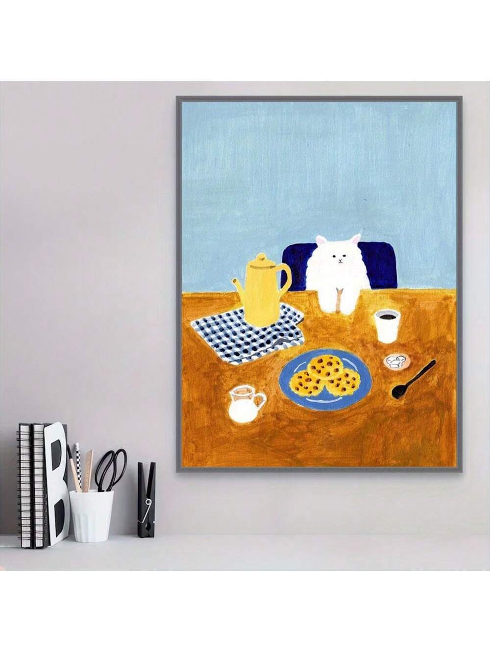 This charming canvas art print features an adorable puppy that will surely bring a warm and welcoming touch to any home or bedroom. With its high-quality canvas material and vibrant colors, this print will add a touch of charm and coziness to your living space. A perfect addition for dog lovers.