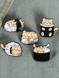 Add a touch of cuteness to your outfit with the Adorable QIHOO Sushi Cat Enamel Brooch Set! This 5-piece set features charming cartoon designs perfect for anime lovers. Made with high-quality enamel, these brooches are durable and vibrant. Spice up your style and show off your love for cats and sushi.