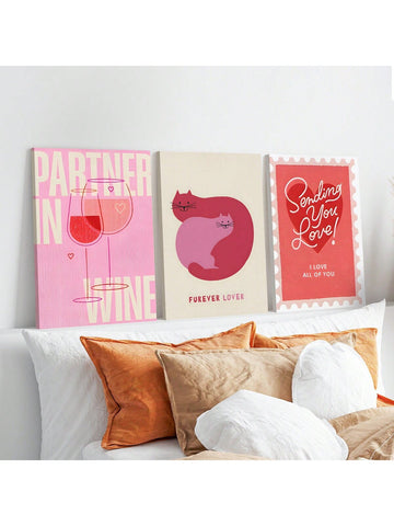 Celebrate Valentine's Day with these Adorable Cat Art Prints! These cute pink canvas prints will bring love-filled vibes to your home decor. Made for cat lovers and perfect for the holiday, this set is a delightful addition to any room. Share the love with this unique and charming art set.