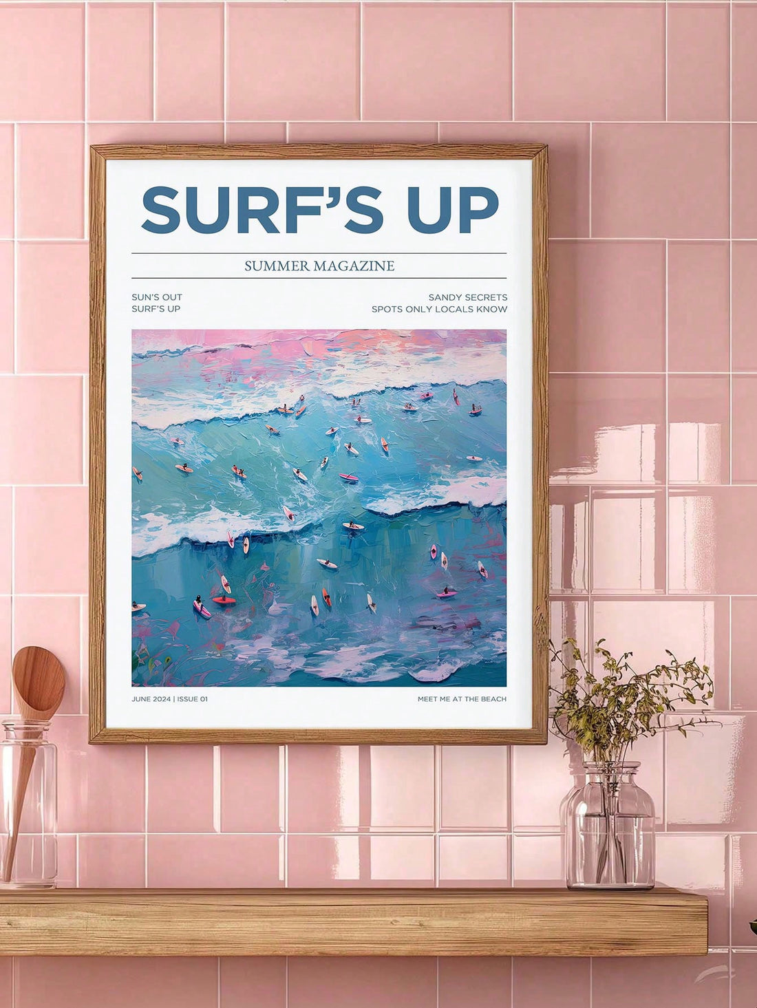 Elevate your space with our Aesthetic Surf Wall Art Poster. The blue coastal canvas decor is perfect for dorms and bedrooms, bringing a touch of relaxation and serenity to any room. With its high-quality design and vibrant colors, this poster is sure to enhance your interior design and create a calming atmosphere.