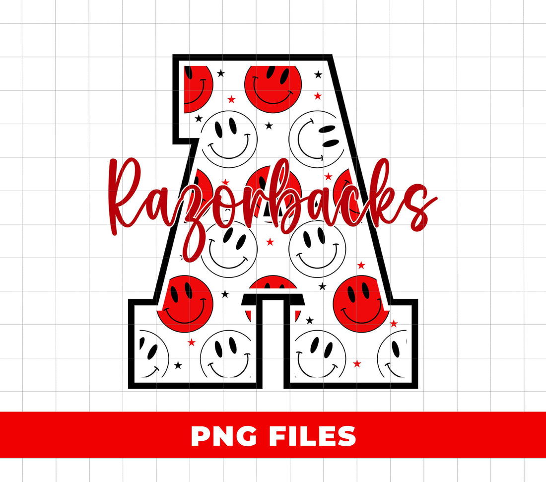 Razorbacks, Razorbacks Png, Razorbacks Team, Smiley Face, A Text Alphabet, Digital Files, Png Sublimation