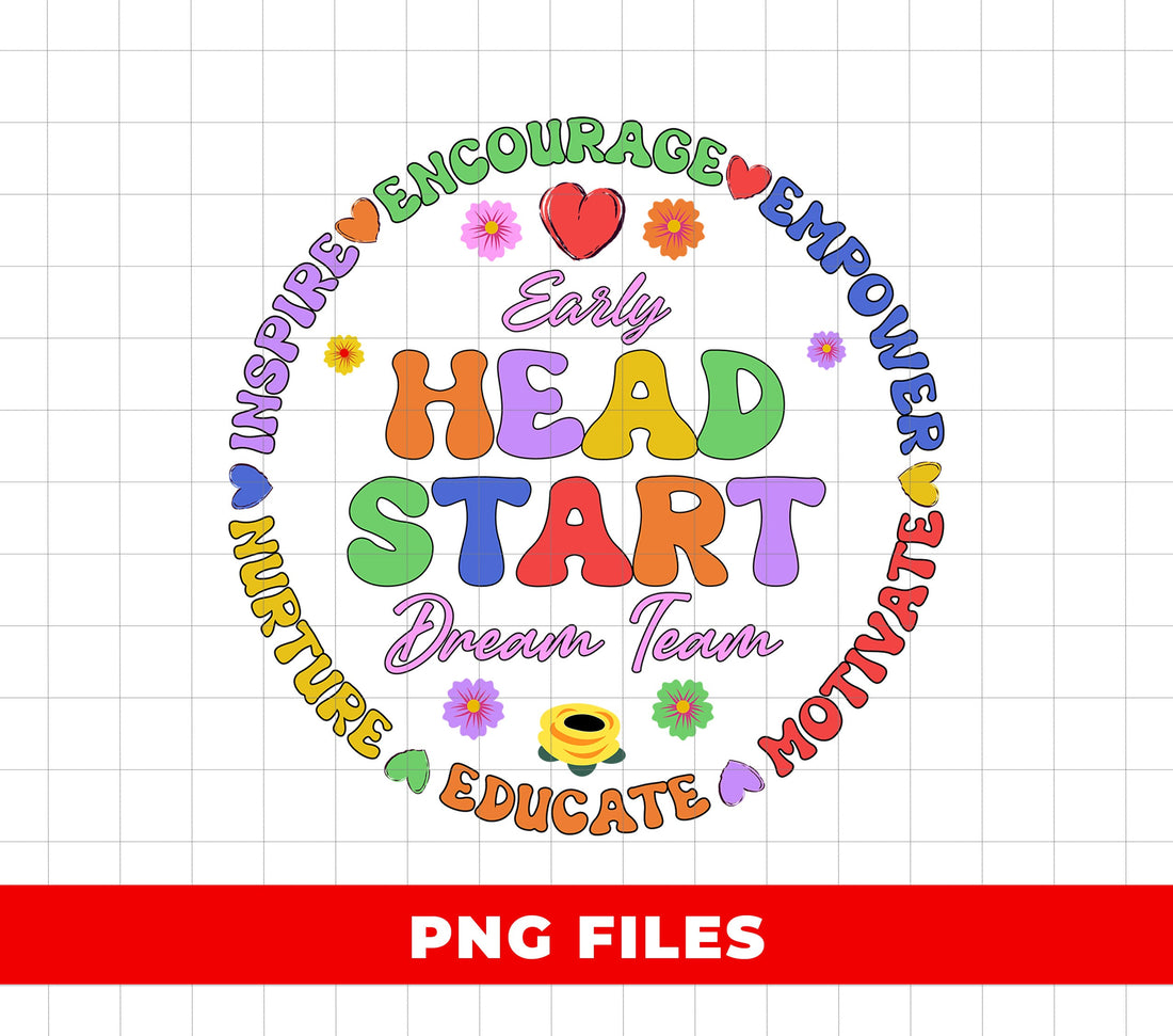 Early Head Start Dream Team, Back To School, Gift For Teacher, Groovy School Gift, Digital Files, Png Sublimation