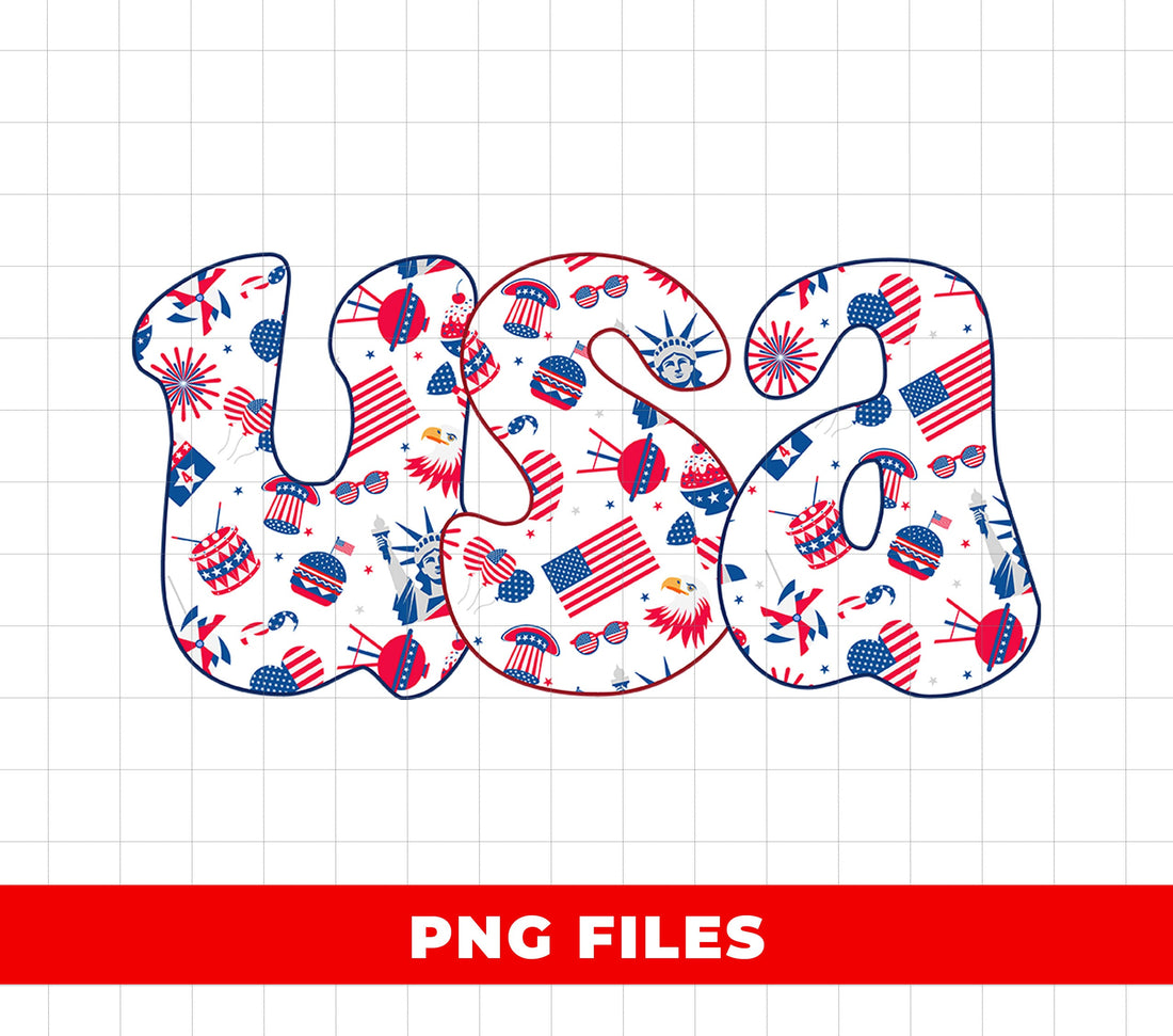 American Gift, Love America, American Pattern, 4th July Gift, Digital Files, Png Sublimation