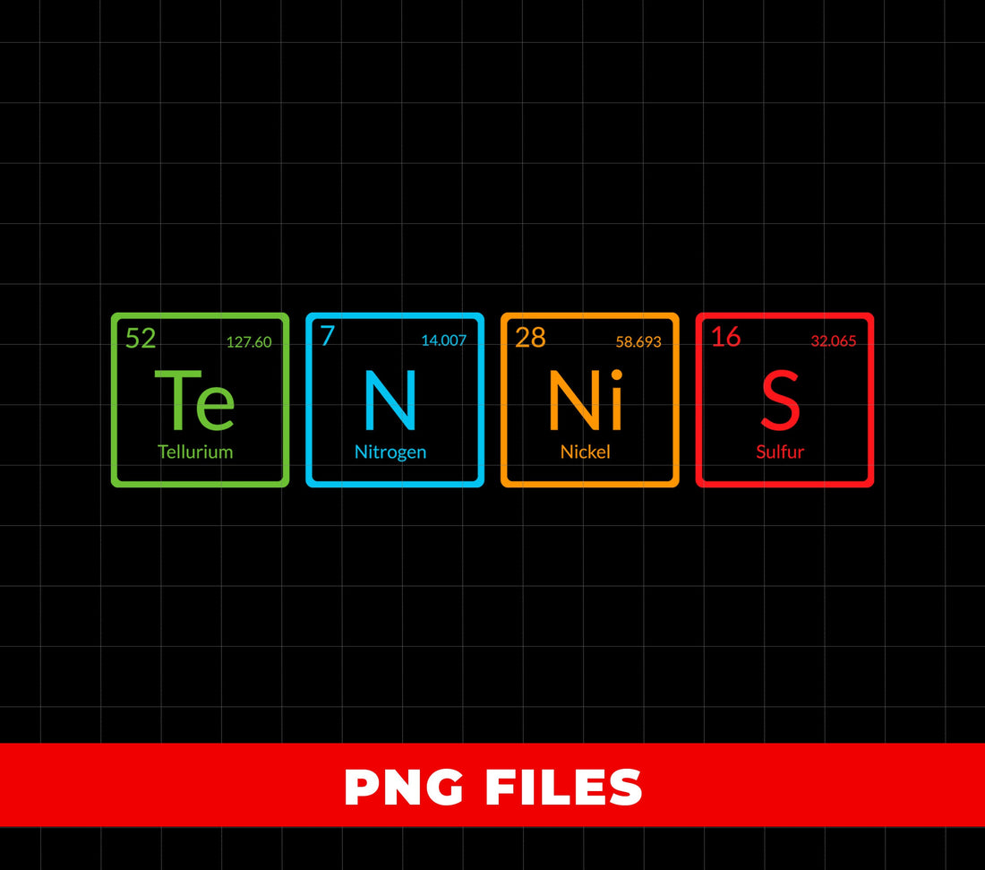 Tennis Lover, Tennis Periodic Table, Funny Science, Element Periodically, Ping Pong Player, Digital Files, Png Sublimation
