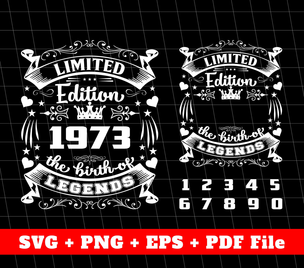 Birthday Gift Hand Draw, Birthday Vintage, Custom Year Of Birth, SVG Files, PNG Sublimation File