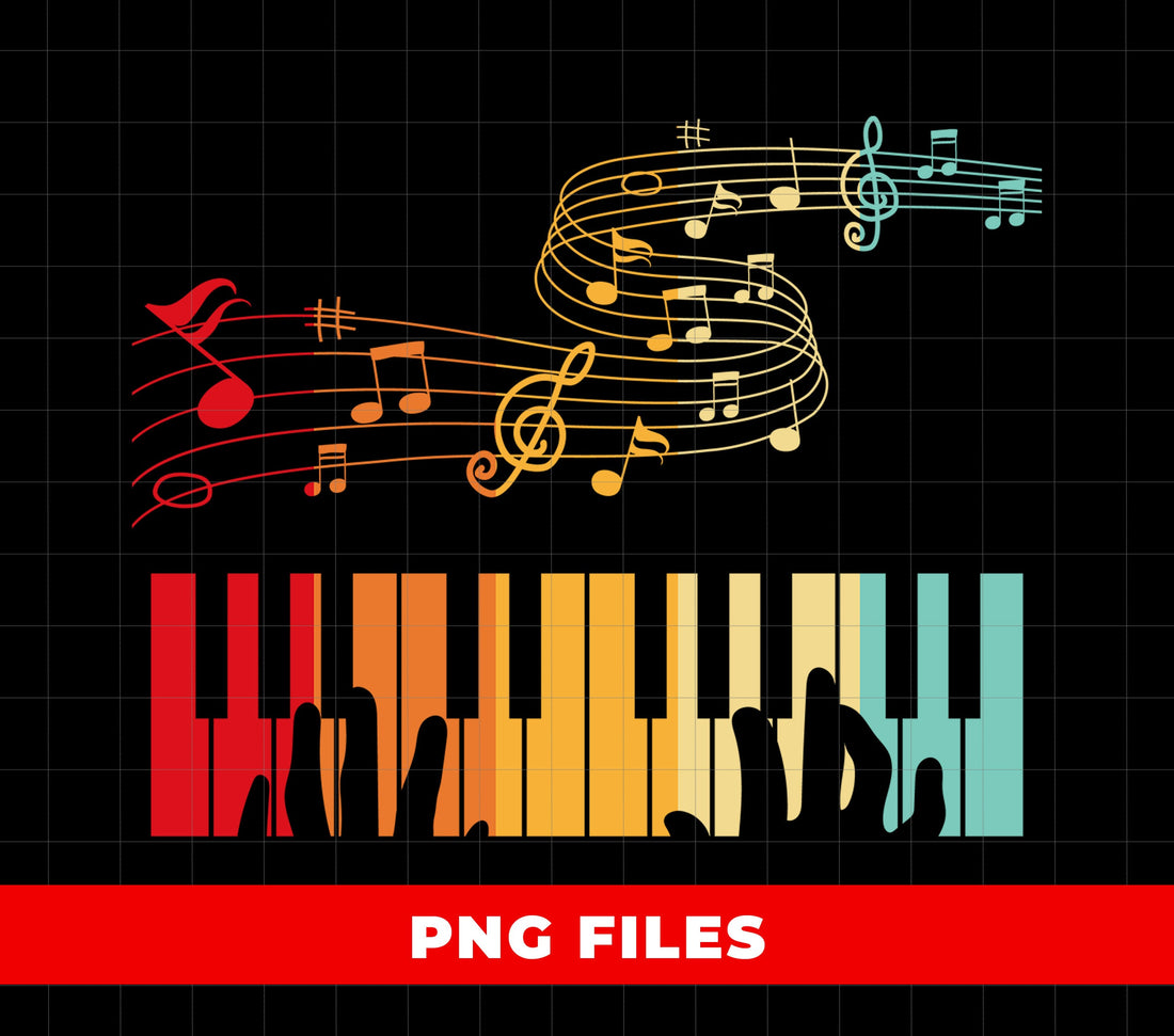 Musician, Piano Player, Retro Piano, Playing Piano, Music Lover, Digital Files, Png Sublimation