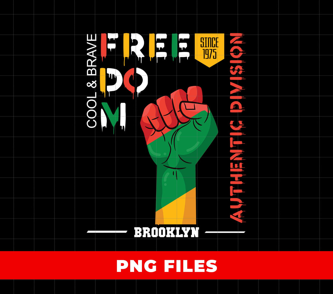 Black Power Fist Freedom Poster Design, Cool & Brave Brooklyn Style With Retro Colors And Street Art Vibe