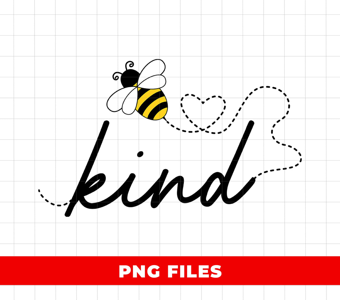 Bee Kind PNG, Cute Bumblebee Teacher Gift Sublimation, Positive Quote Clipart, Inspiring Kindness Graphic, Bee Heart Path Art