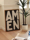 Amen Jesus Christian Canvas Wall Art Vintage Bible Verse Religious Home Decor