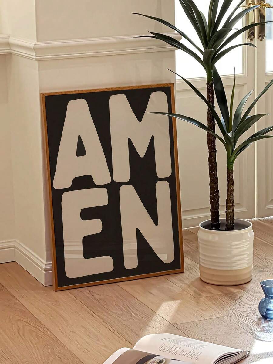 Amen Jesus Christian Canvas Wall Art Vintage Bible Verse Religious Home Decor
